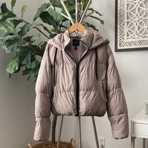 Forever 21 | Taupe Puffer Jacket with Hood